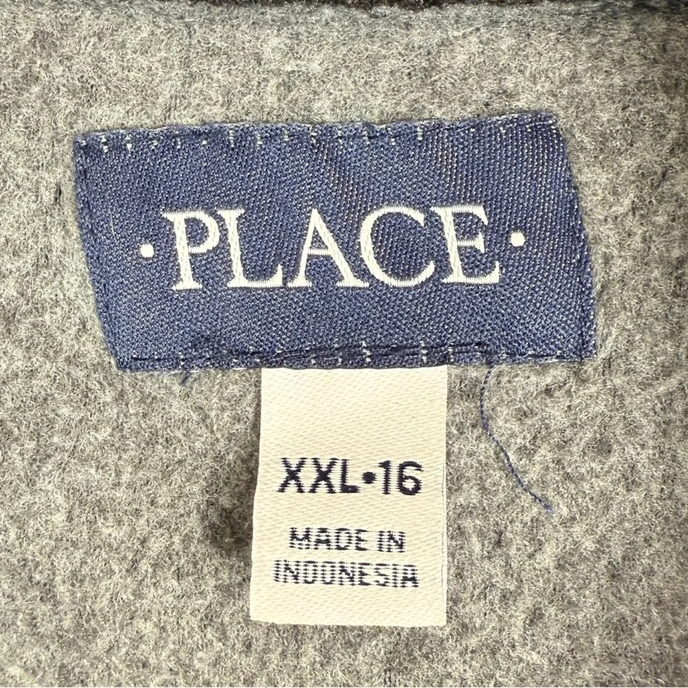 THE CHILDREN'S PLACE Boys' Grey Microfleece Quarter Zip Jacket Size XXL‎ (16)